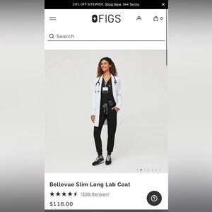 Bellevue Slim Long Lab/White Coat